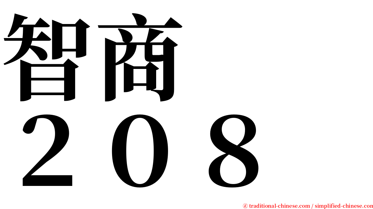 智商　　２０８ serif font